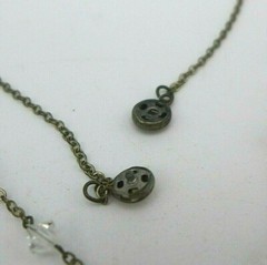 Vintage Crystal Necklace Snap Closure 15″ Silver Plated Estate
