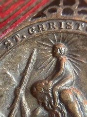 Vintage St Christopher “Be My Guide” Enamel Pendant