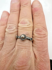 VTG Sterling Silver .925 Made in Mexico classic rosettes deco ring, size 8.5