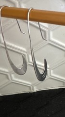 Vintage Teresa Gonzales Tego & Co. Sterling Silver Modernist Hoop Earrings