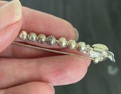 Vintage Sterling Silver Tea Pot Charm Hanger Holder Safety Pin w/ Beads