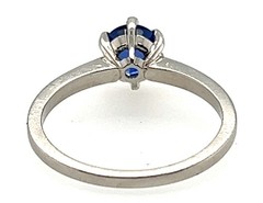 Deco Sapphire Engagement Ring Platinum Solitaire 1.00ct Antique Original 1920s