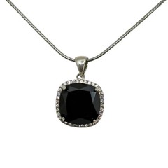 sterling silver onyx & cubic zirconia pendant – GM541