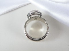 Large Sterling Silver 925 Quartz Spin Spinner Israel Modern Band Ring Size 10