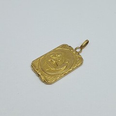 Antique Pendant Religious Medal on 18kt Gold of ” Baptism ” – 595