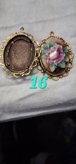 Vintage Costume Jewelry Mixed Lot 9pc Gold/Blue Necklace Brooch Earrings