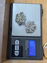 Vintage Francois Rhinestone Earrings MCM Starburst Flower Screw Back Clip Coro