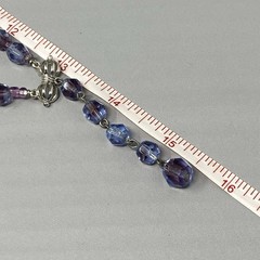 VTG Marvella Czech Glass Beaded Necklace Cobalt Blue Purple Coated Stunning 15″