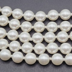 Classic Faux Pearl Long Opera Length Knotted Off White Luminous Necklace 72 inch
