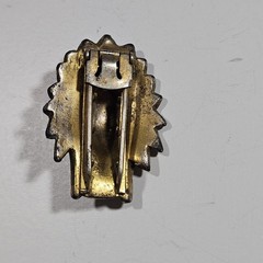 Vintage 1930s Art Deco Enamel Native American Indian Chief Fur Dress Clip Pat