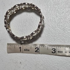 Vintage Geometric Openwork Bracelet Art Deco Chunky Modernist Fashion Jewelry