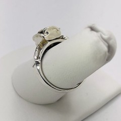 Vintage Sterling Silver Rose & Leaf Ring Finger 6.75 (5.50g)