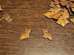 Lot 100 Matching Cats R L France Vintage 60s Brass Stampings Findings Jewelry