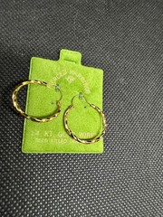 Vintage Solid 14kt Gold Earwire Gold Filled Hoop Earrings 0.94g NOS