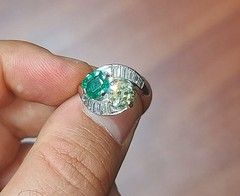 2.28ct. Platinum Vintage Art Deco Natural Emerald Diamond Toi Et Moi Ring GIA