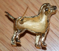 Crown Trifari Canine Collection Beagle Dog Brooch Pin Standing Labrador Figure
