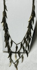 Multi Strand Layered Bronze Chain Necklace Wing Charms n955