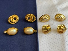Vtg Earring Lot Jewelry Rama Liz Claiborne Monet Napier Enamel Rhinestone