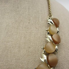 Vintage Thermoset Necklace Brown Gold Tone 20 Inches