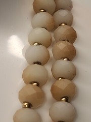#2073, CHRYSANTHEMUM FOSSIL CORAL VINTAGE RARE NECKLACE 56″IN, GOLD PLATED