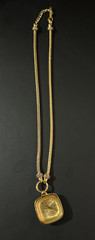 Vintage acrylic plastic stone chunky chain Necklace fashion 9 3/4″