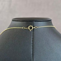 Vintage Gold Tone Ball Bead Station Necklace Long Single Strand Chain 28″