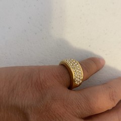 Vintage Unbranded Ring Elizabeth Taylor Inspired GoldTone Crystal Cocktail Party