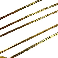 Vintage Gold Tone 59” Box Chain Opera Length Necklace and Monet Tag Bracelet