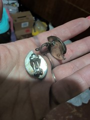 vintage Taxco sterling silver Clip Ons features a 925 mark and artisan hallmark