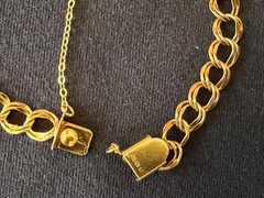 Vtg 1/20 12K Gold Filled Double Twist Chain Bracelet 6g 7 1/2″ long 1/4″ Wide