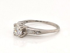 Art Deco .85ct Diamond Platinum Ring GIA I VVS1 Original 1930’s-1940’s