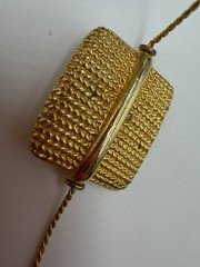 Vintage Necklace Anne Klein Station Shapes Metal Chain Chunky 36 in