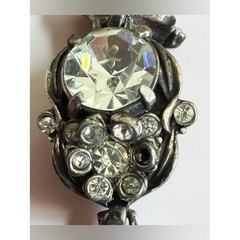 Vintage Hollycraft 1954 Clear Rhinestone Bracelet Signed Silver Tone Statement