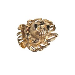Donald Stannard Sculptural Lion Designer Gold Plate Brooch Vintage Rare HTF 24mm