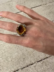 Vintage West German Adjustable Scroll Work Ring