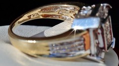 14k multi tone gold size 7 ring 1.25ct diamond invisible set handmade 7.1gr N10