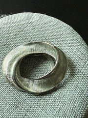 Vintage Abstract Scarf Clip Silver Tone Art Deco MCM Art To Wear Career Retro