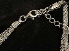 Suzanne Somers 2002 HSN Sterling Silver Multi-strand Clr CZ Large Drop Pendant