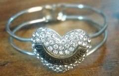 Vintage Juicy Couture Hinged Bangle Bracelet Puffy Heart