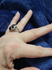 Vintage Sterling Silver and Black Onyx Ring Size 7