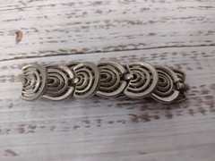 Bracelet Art Deco Metal Tarnished Fold-Over Clasp