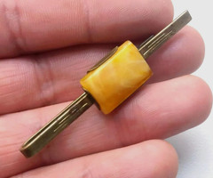 Soviet Vintage Tie clip Baltic Amber. USSR