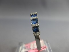 .99CT DIAMOND & AAA SAPPHIRE 14KT WHITE GOLD 3D 7 STONE CHANNEL ANNIVERSARY RING