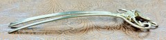 Vintage Solid Brass Hair Comb/Pins~Calla Lily Flower w Vines & Leaf ~Art Nouveau