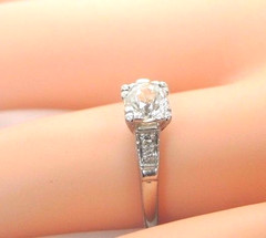 Antique Art Deco Diamond Engagement Platinum Ring Size 6 UK-L1/2 EGL USA
