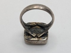 Vintage Sterling Silver 925 “Shiva Eye” Shell Square Ring Size 5.75