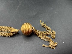 Vtg Monet Avon Gold Tone Filigree Ball Orb Bracelet, Necklace Dangle Earrings