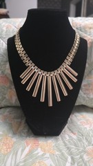 VINTAGE PARK LANE CLEOPATRA BOOK CHAIN GOLD TONE METAL GRADUATING SHINY NECKLACE