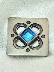 Vintage Pewter Broach Pin Rune Tennesmed Sweden Collectible blue 1950-1970 Rare