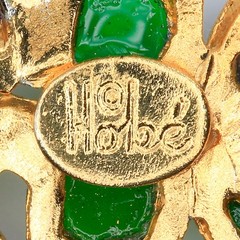 Vintage Hobe Blue Green Mosaic Plique A Jour Style Butterfly Brooch 1960s